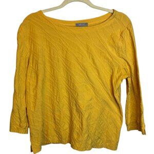 Habitat Blouse Women's Size Medium Ribbed Office Business Yellow